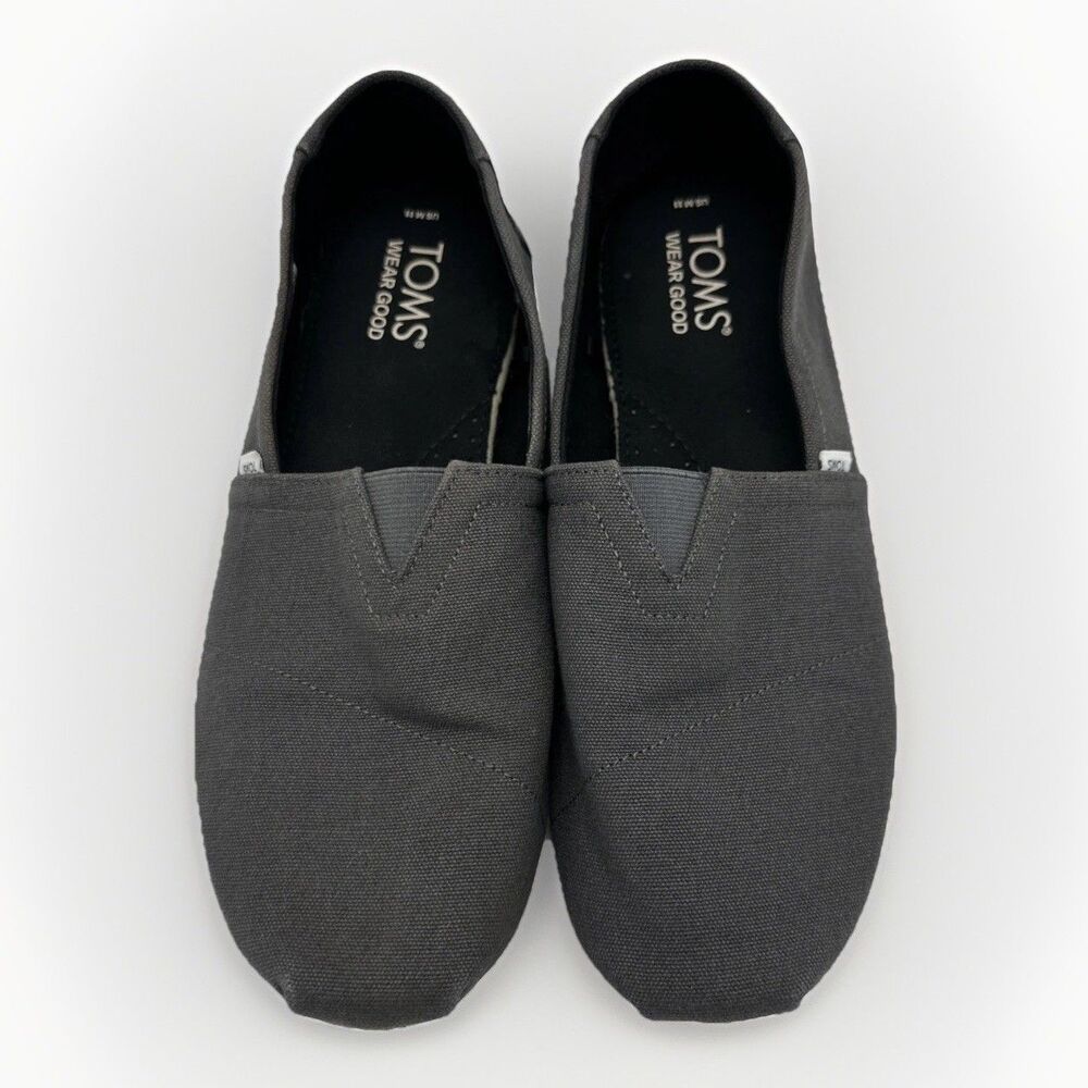 TOMS Alpargata Slip On Shoes Gray Canvas Men’s Size 11 Casual Flats Loafers